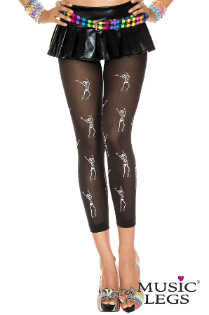 Music Legs Black Wet Look Leggings ML35112